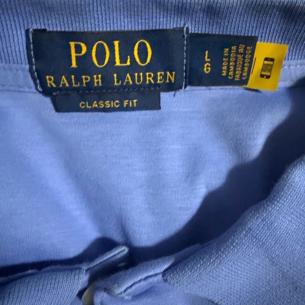 Polo Ralph Lauren Embroidered Classic Fit Blue Preppy Polo Shirt Size Large. - Picture 5 of 7